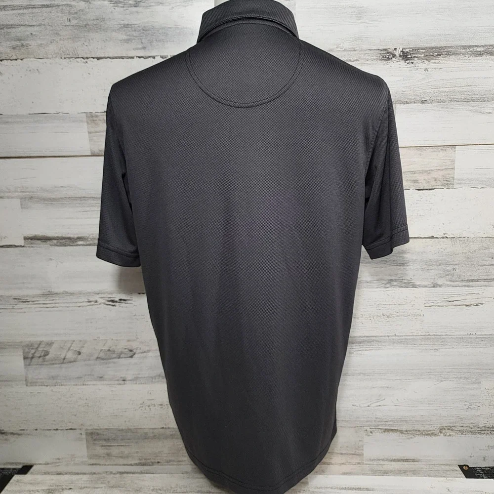 Bolle Polo Shirt Mens Medium Gray Textured Short Sleeve Performance Golf